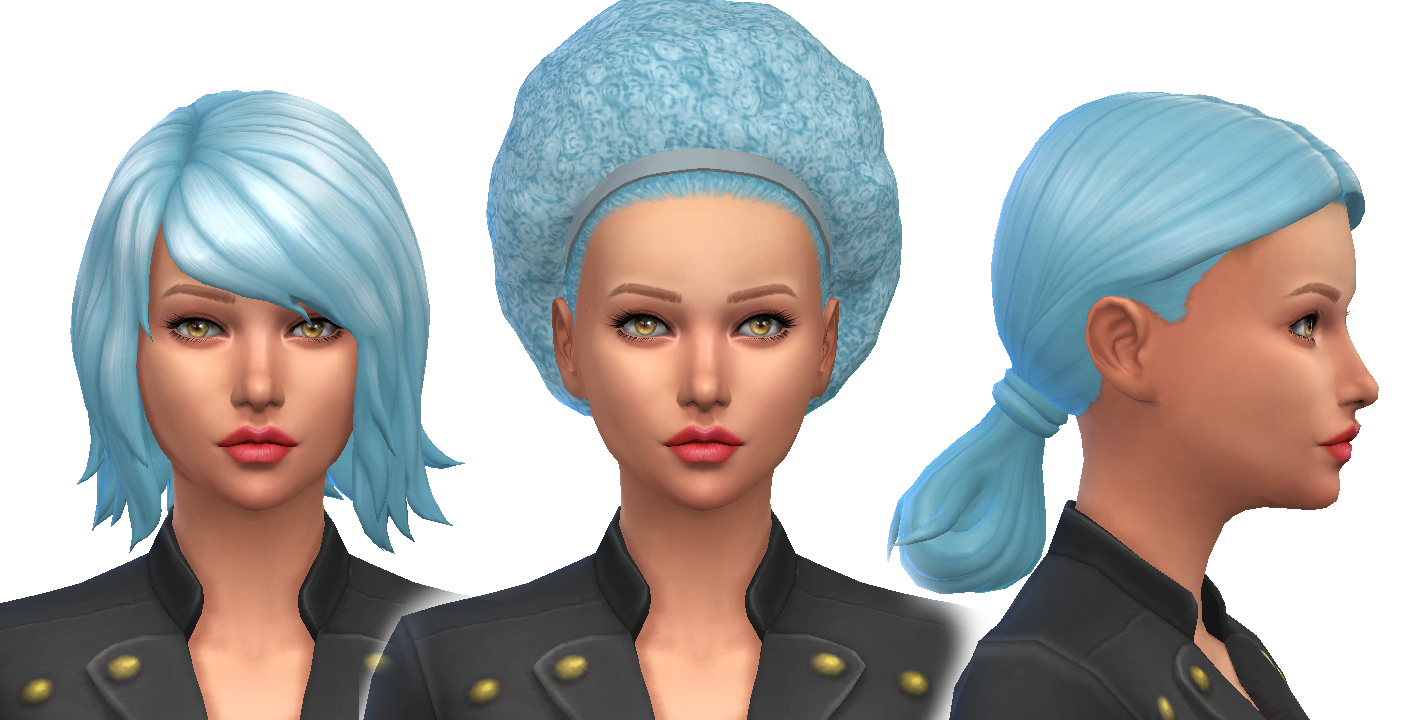 Sims 4 Blue Hair Custom Content - wide 7