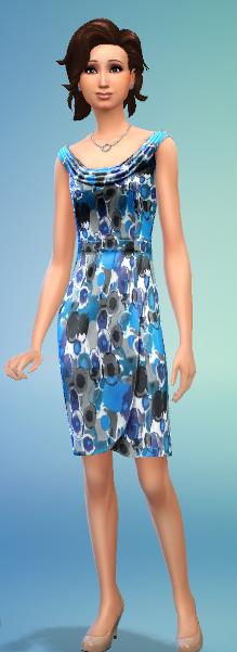 Mod The Sims - Blue Expressions Silk Draped Dress