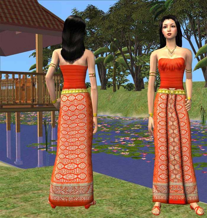 Mod The Sims - Traditional Thai Inspired dresses