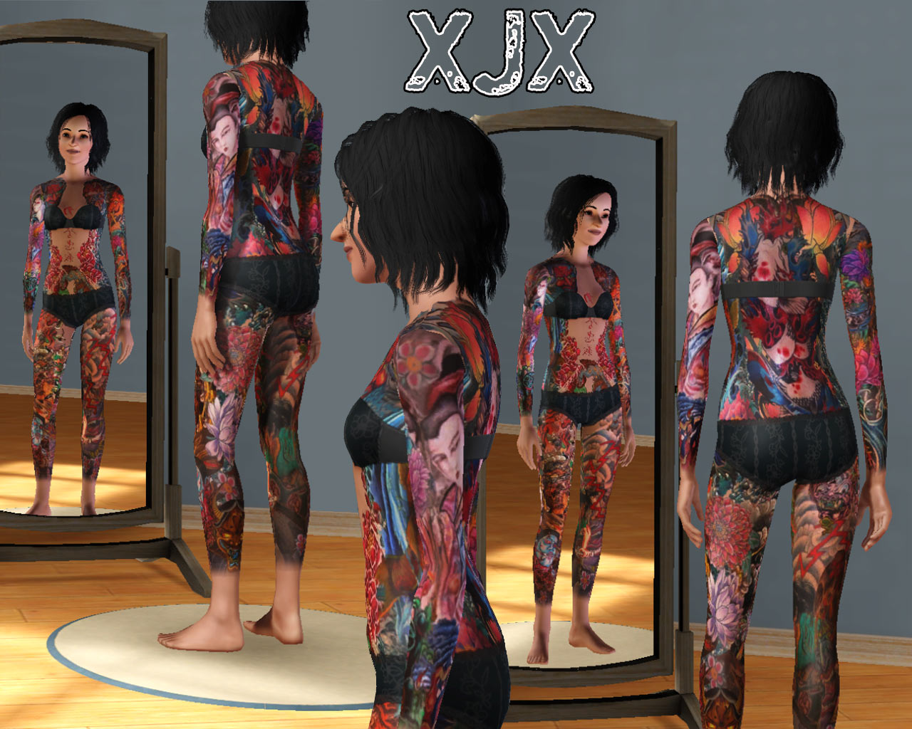 Maxis Match CC World  US Marine Full Body Tattoo Created for The Sims