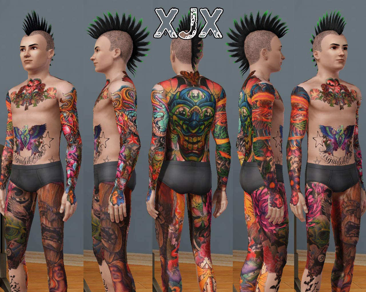 Mod The Sims  Oldschool  Newschool Full body suit tattoo