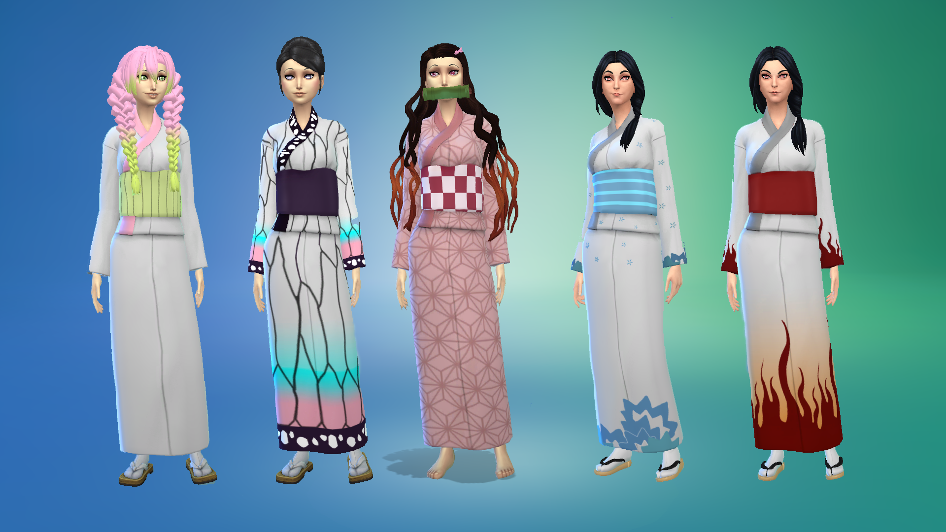 Mod The Sims Adult Female Yukata Recolor Demon Slayer