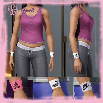 Mod The Sims - Wristbands Nike,Adidas and Puma