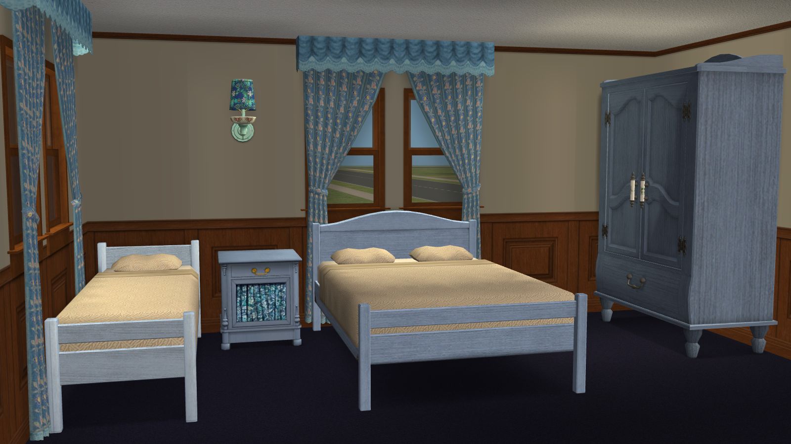 Mod The Sims Recolors Of 2 Base Game Beds Matching Base Game