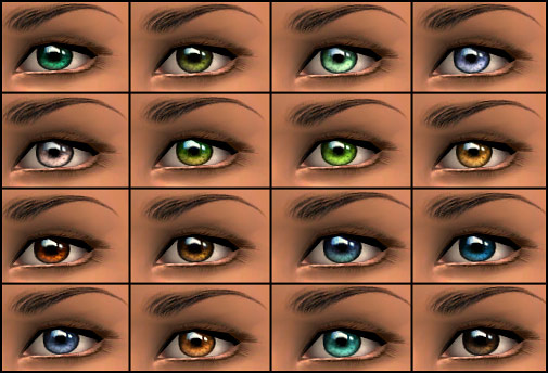 Mod The Sims - Natural Beauty eyes (16 colors) custom, defaults