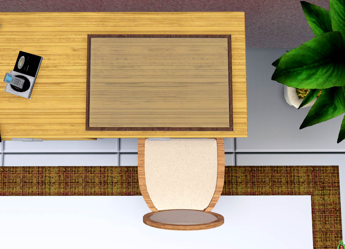 Mod The Sims Glass And Wood Desk Mat For That Empty Desk Space
