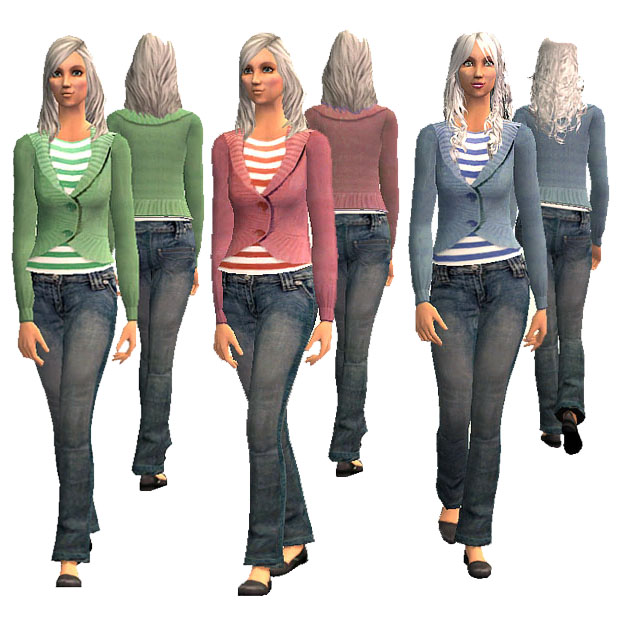 Mod The Sims - Comfortable outfit for you elder lady (3 colors)
