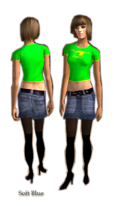 Mod The Sims - Trendy Short Denim Skirts&Boots (new mesh)