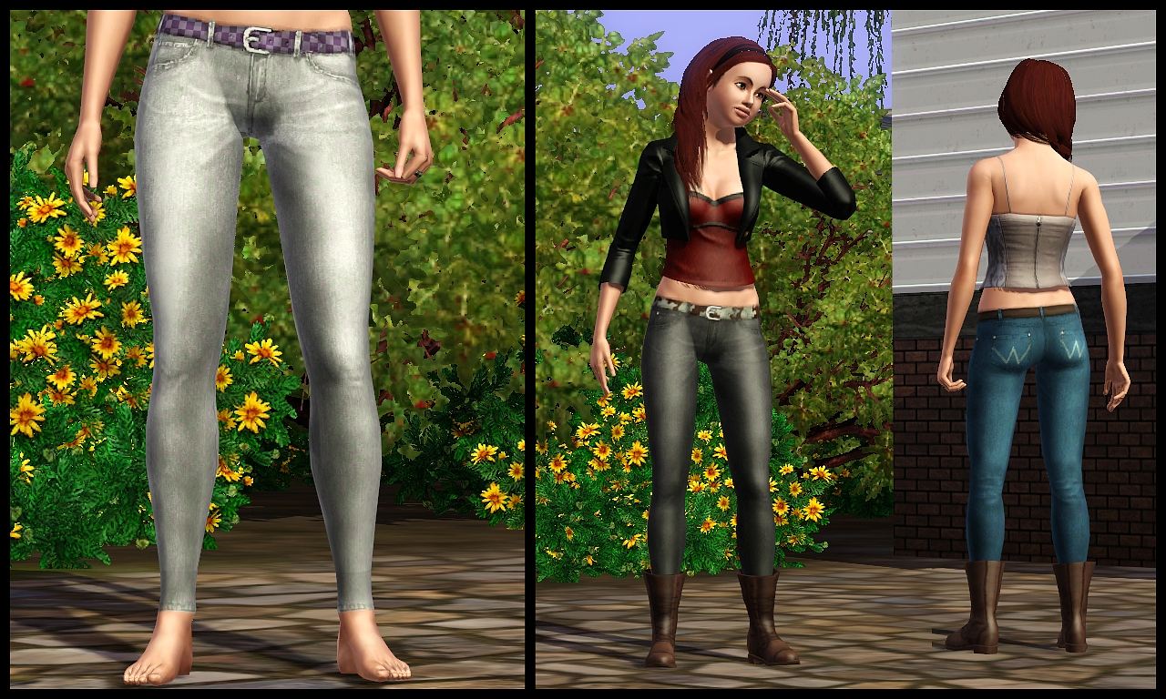 Mod The Sims - Jeans that fit into Boots (All Ages & Both Genders)