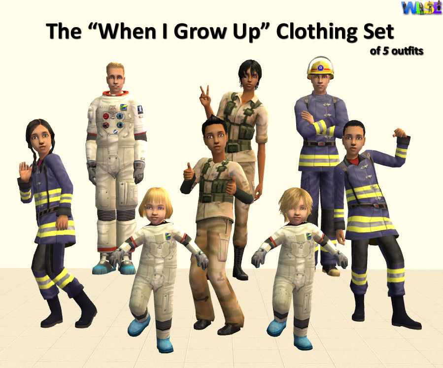 Mod The Sims - When I Grow Up Play Outfits