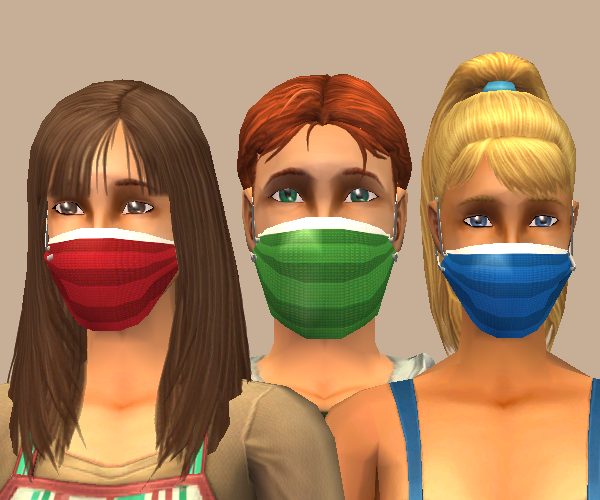 Mod The Sims - Face Masks in 11 Colors