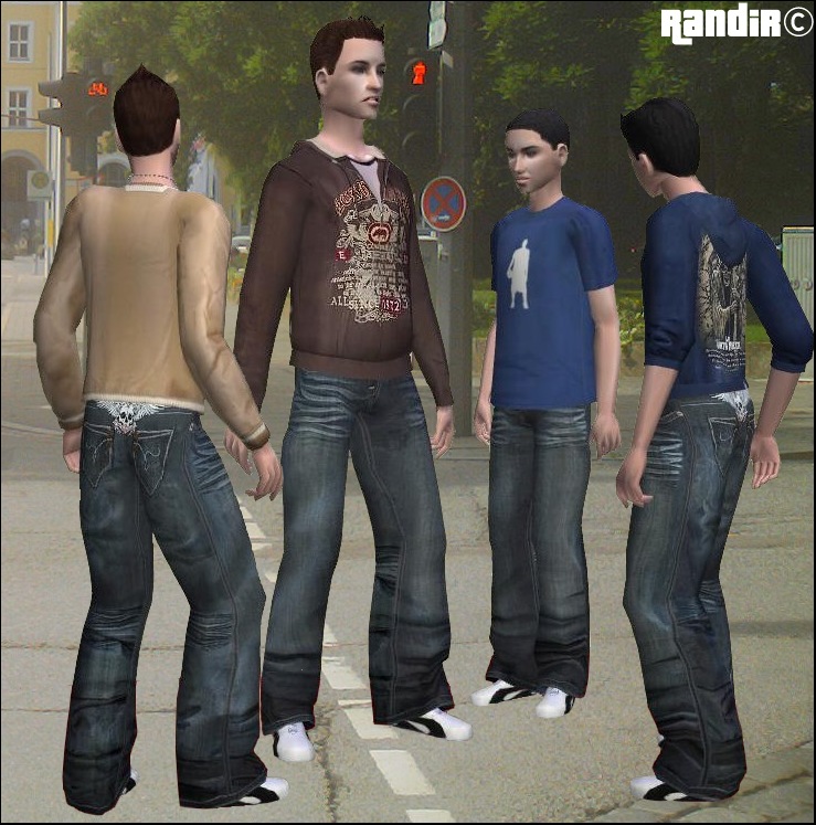 Mod The Sims - "Eternal Jean" baggy pants for Sim guys - 2 variations