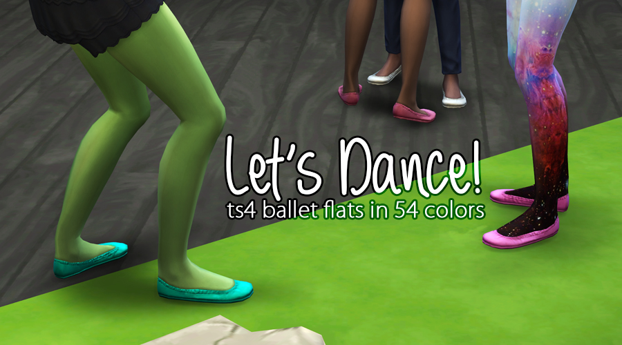 Mod The Sims - Let's Dance! Ballet flats in 54 colors