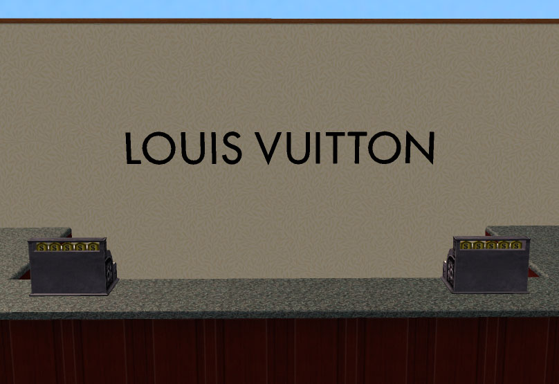 Mod The Sims - Store wall signs: Burberry and Louis Vuitton
