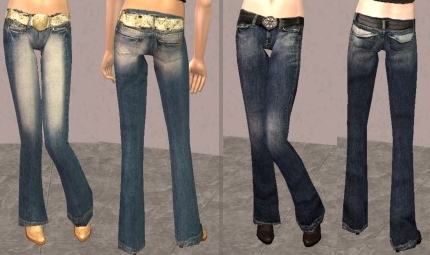 Jeans Schlaghose Low-Waist, Verschiedene Farben