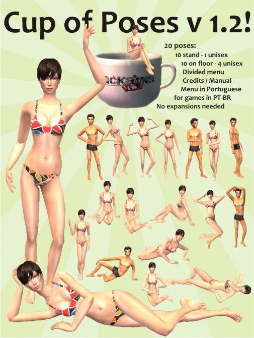 Mod The Sims - 20 new poses! Cup Of Poses v1.2 - Let's the photoshoot  starts again!