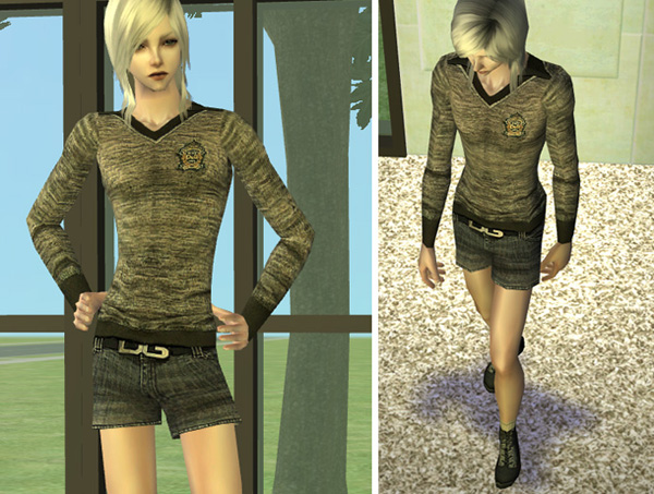 Mod The Sims - [CloudForMen] knit with short pants for male teen - The ...