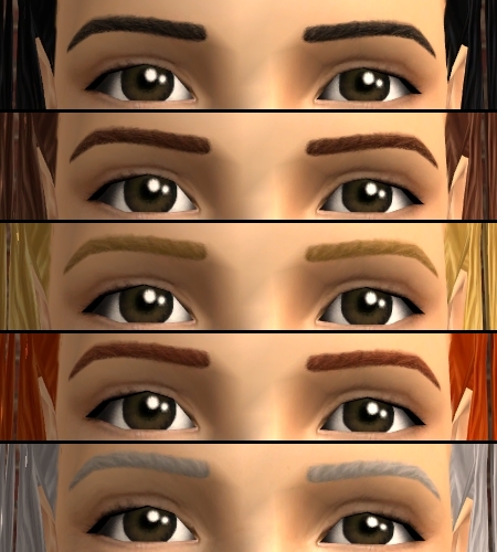 Mod The Sims Maxis Match Thick Eyebrows Binned And Default Versions