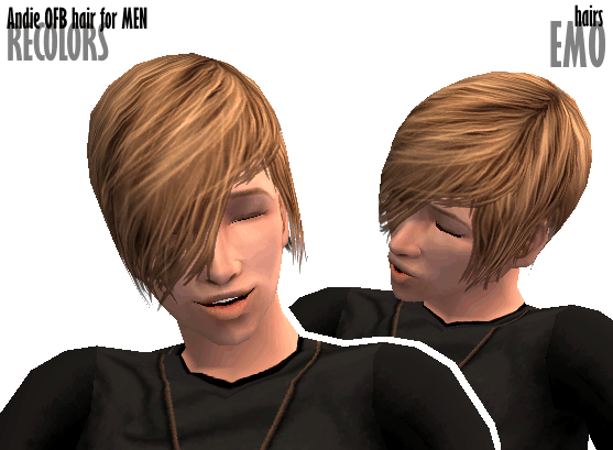 Mod The Sims Emo Hairs Andie Ofb Hair For Men Recolors Update