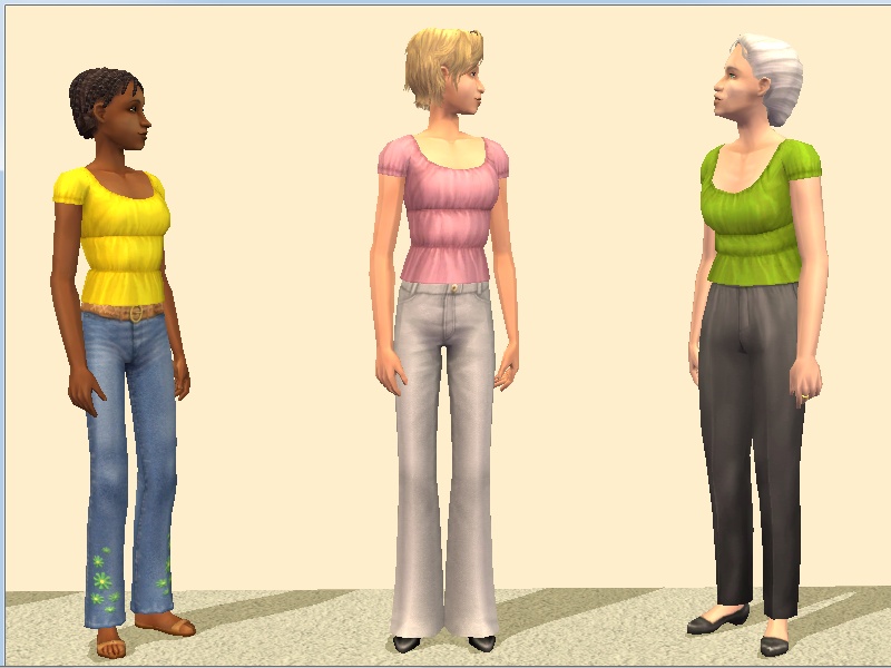 Mod The Sims - Recolors of the OFB CF blouse + TF-EF and CM-AM versions