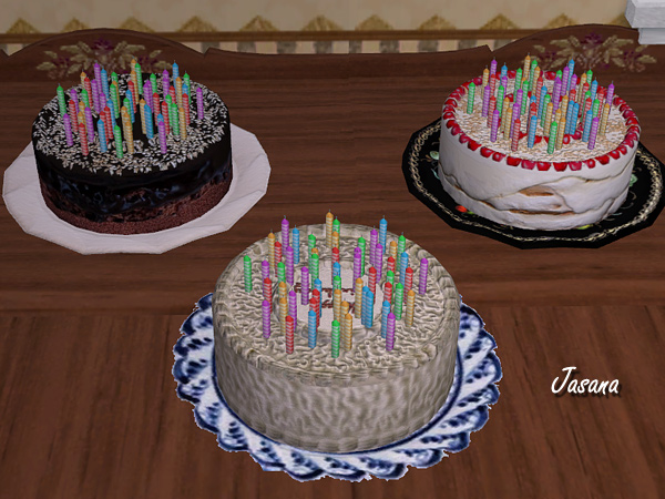 Mod The Sims - Recolorable 'Celebrate anytime' Birthday Cake - in 3 'colors'