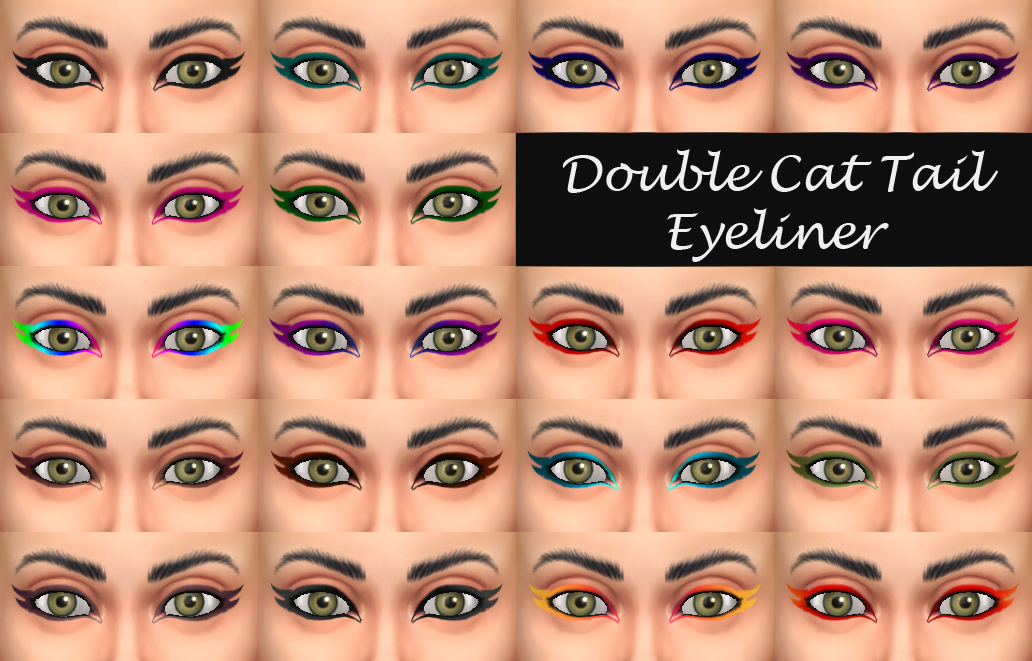 Mod The Sims Eyeliner Double Cat Tail By Request