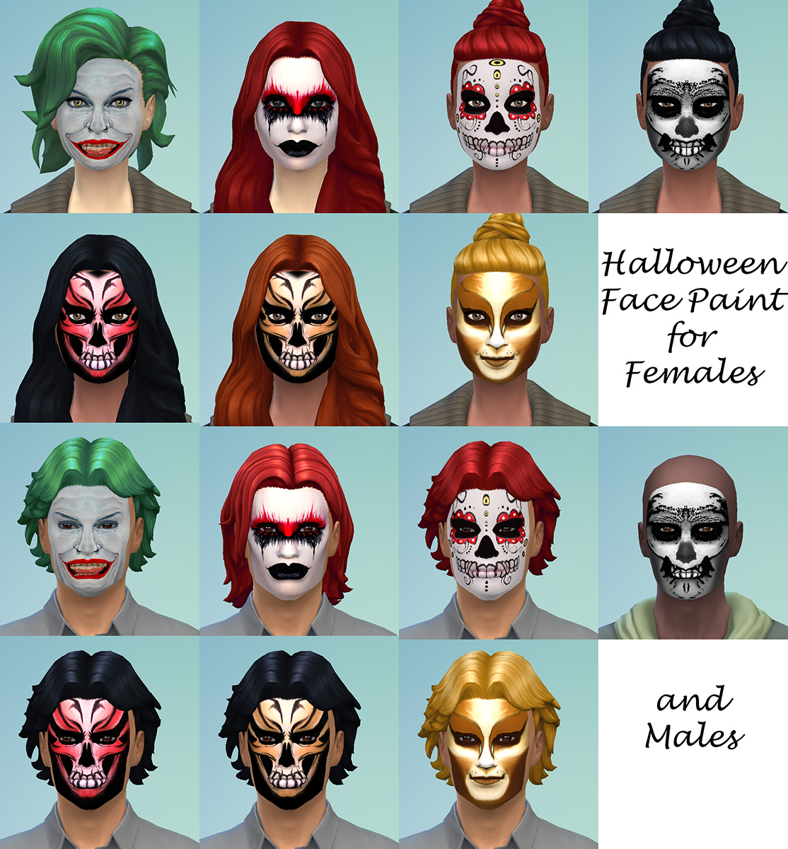 Sims 4 CC Skull Face Paint