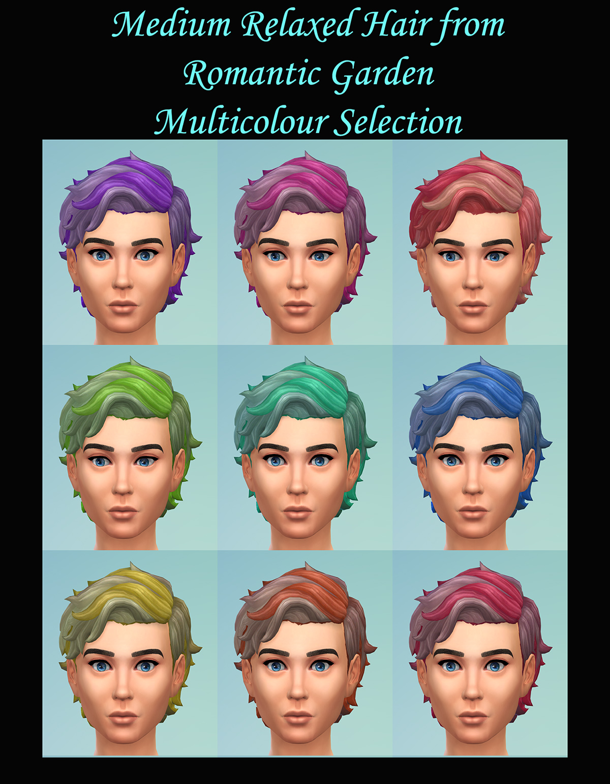 Mod The Sims 30 Recolours For Medium Relaxed Hair From Romantic