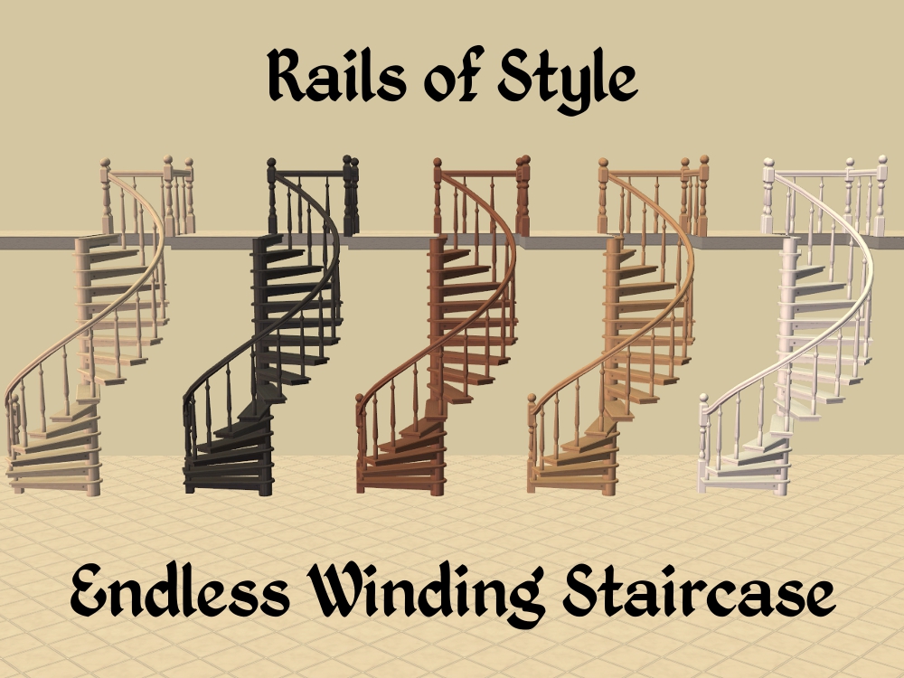 Mod The Sims - More Endless Winding Staircase & Rails Of ...