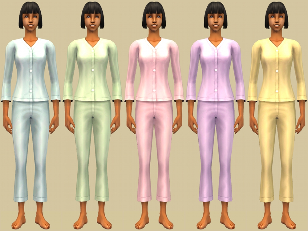 Mod The Sims - Adult Female Pajamas Recoloured