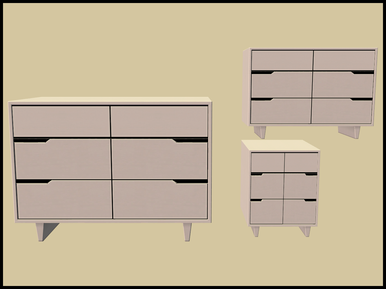 Mod The Sims Mandal Dresser Recolours Plus Bedside Table