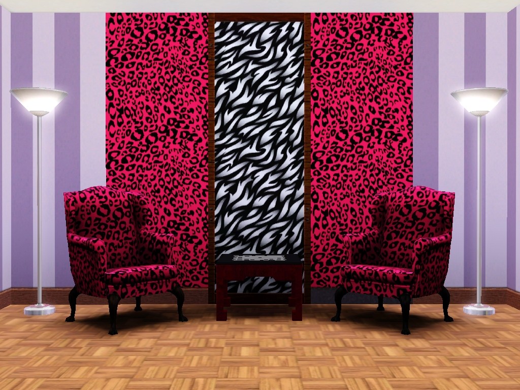pink and cheetah living room