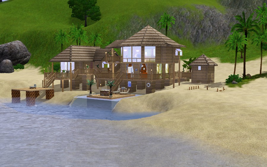 tropical beach hut