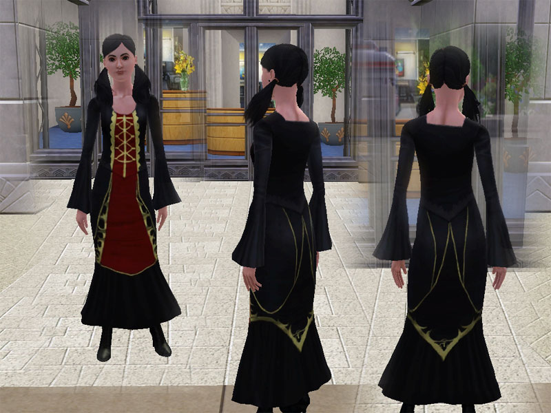 Mod The Sims - Cassandra Goth Dress