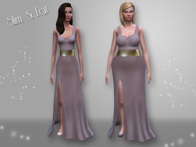 Mod The Sims - Side Slit Evening Dress