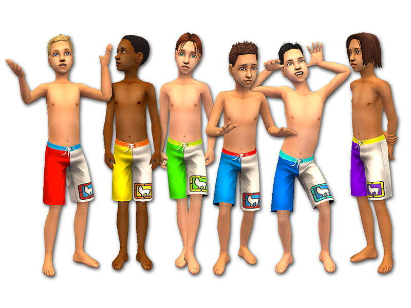 Mod The Sims Lacuscular Llama Swim Trunks for Boys