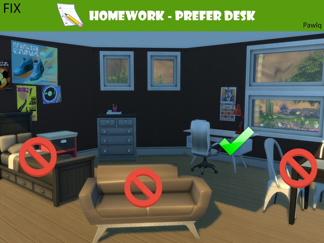can't find homework sims 2