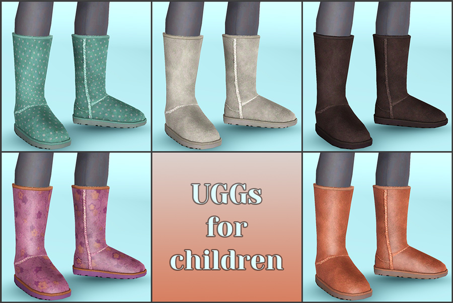 Mod The Sims - Ugg Boots Classic Tall - sheepskin boots for female sims of  all age groups