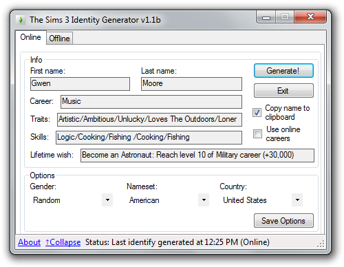 Mod The Sims - The Sims 3 Identity Generator (Updated 8/5/2010)