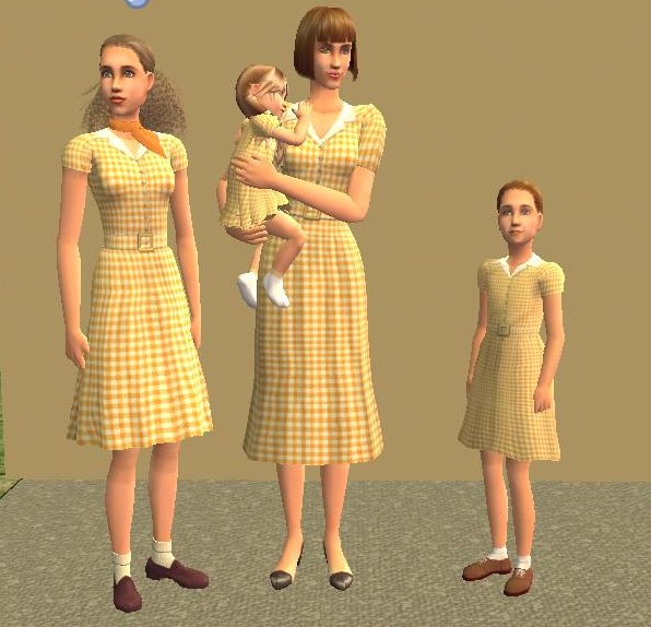 Mod The Sims - Vintage dresses for mothers and daughters