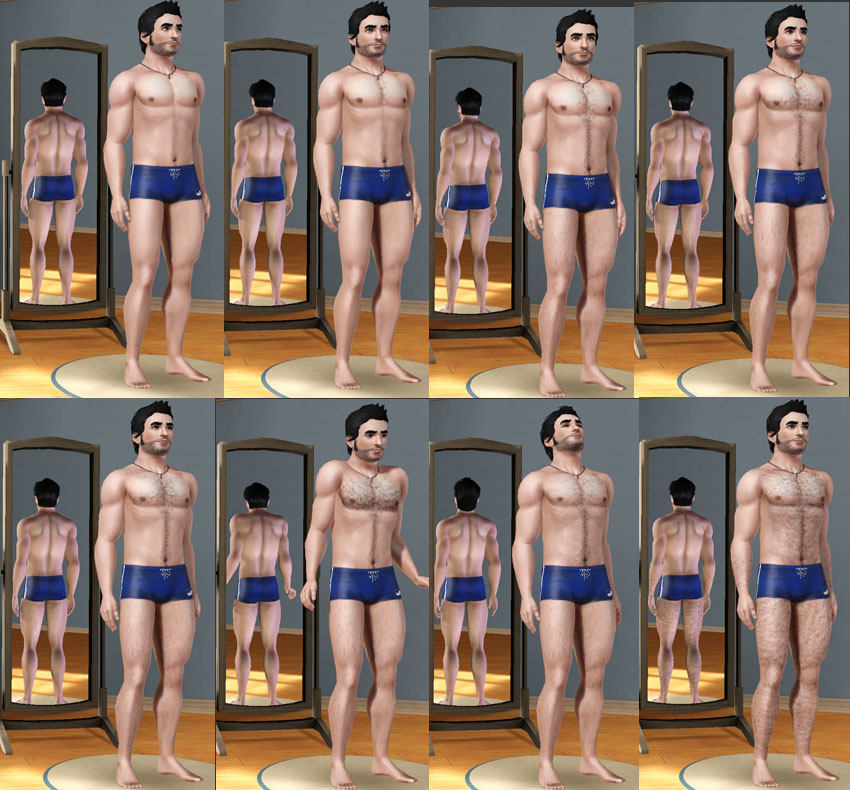 Mod The Sims - Body Hair Recolorable