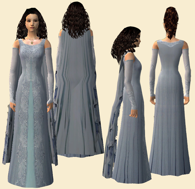 Mod The Sims - The Aqua Georgette Gown for Padmé- Ep III ~for amy~