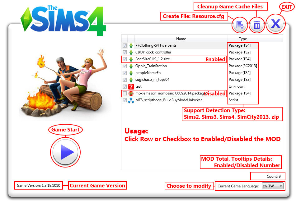 Mod The Sims - TS4 MOD Simple Manage(Game Launcher)04/14.