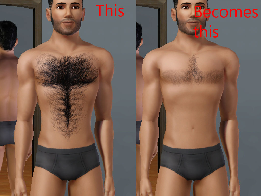 Mod The Sims - Chest Hair default and non-default texture replacement