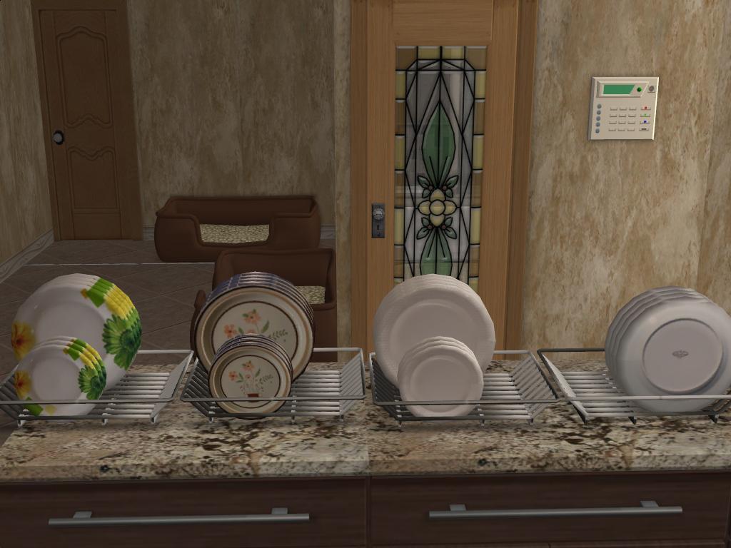 Mod The Sims - New Default Replacement Dishes with Matching Dishracks!