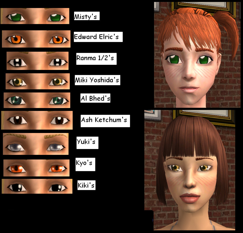Mod The Sims - Various Manga/Anime Eyes