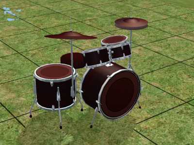 Mod The Sims - Black Flames Drum Set (Disclaimer- No flames at all ^.^)