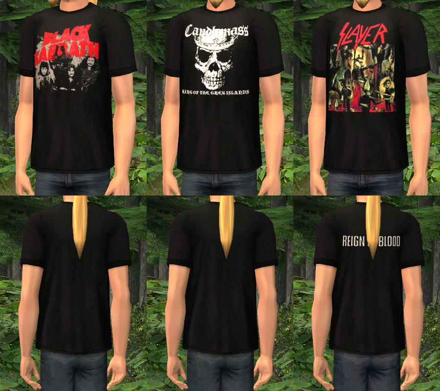 Mod The Sims - Classic Heavy Metal Outfits (Kutte & T-Shirts)