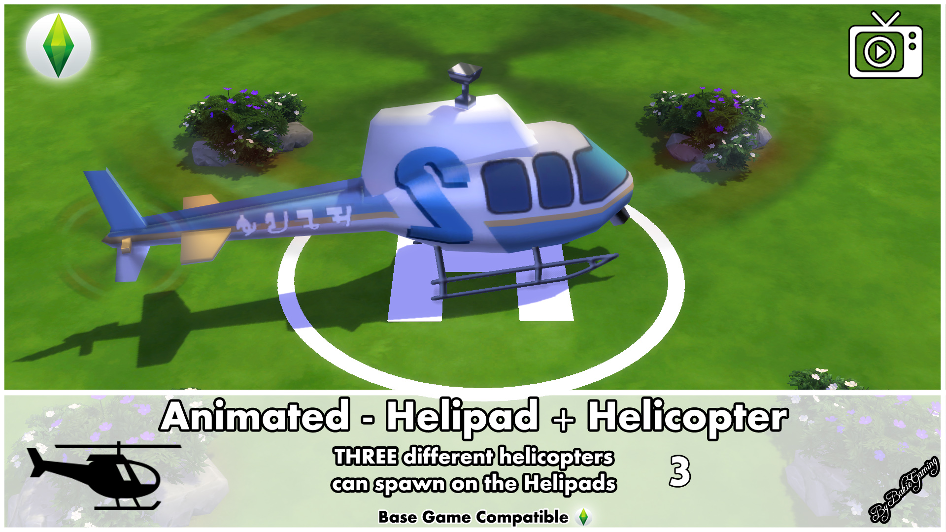 Mod The Sims - Animated - Helipad + Helicopter