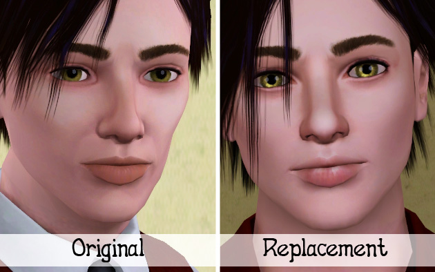 sims 3 default skin replacement vs non default